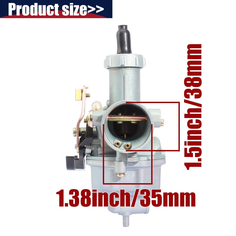 QAZAKY PZ27 Carburetor for 125cc 150cc 200cc 250cc 4-Stroke Engine CG ATV Go Kart Dirt Bike Quad Taotao Zongshen Lifan Sunl Buyang Coolsport Kazuma Chinese Cable Hand Choke Carb 27mm - Image 3